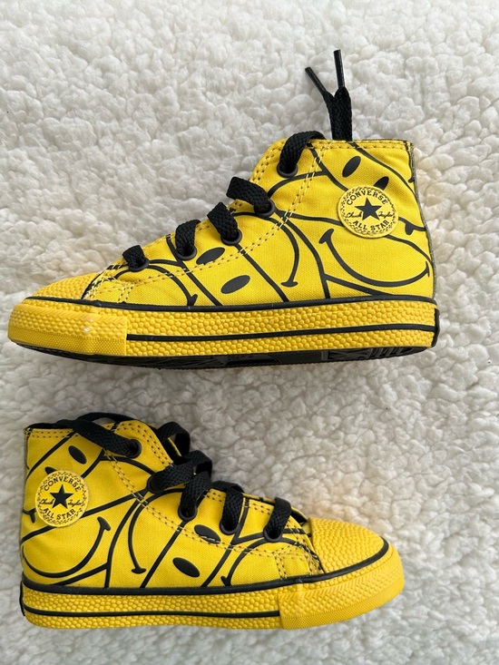 Converse Other - Converse x Chinatown Market CTAS Cyber Yellow Black High Top Smiley Sneaker Sz 9